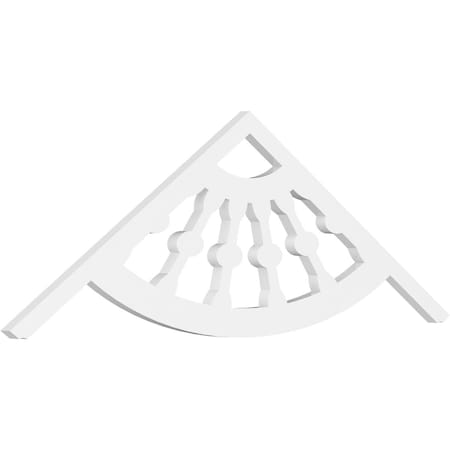 Ekena Millwork Pitch Classic Wagon Wheel Architectural Grade PVC Gable Pediment, 60"W x 10"H x 1"P (4/12) GPP060X010X100CWW